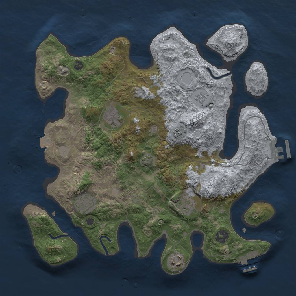 Rust Map: Procedural Map, Size: 3300, Seed: 221171757, 10 Monuments