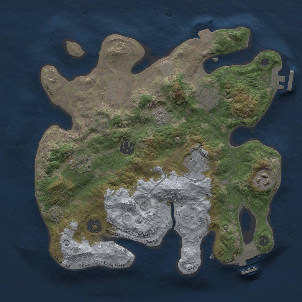 Rust Map: Procedural Map, Size: 3000, Seed: 4574575, 13 Monuments