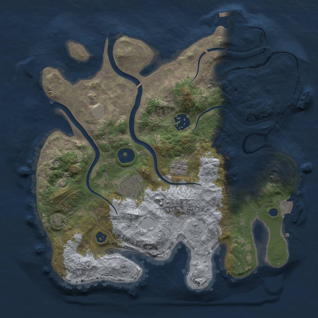 Rust Map: Procedural Map, Size: 3000, Seed: 4574575, 8 Monuments