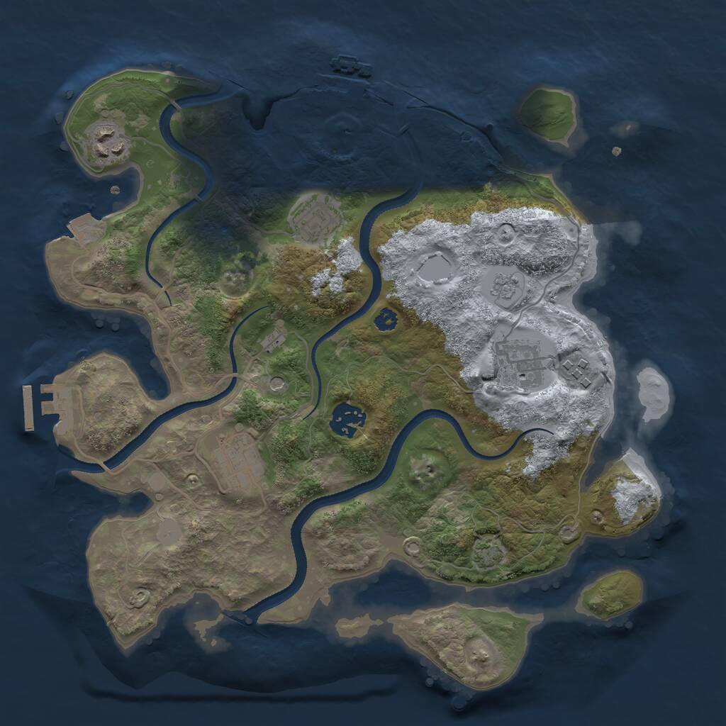 Rust Map: Procedural Map, Size: 3200, Seed: 1615630600, 12 Monuments