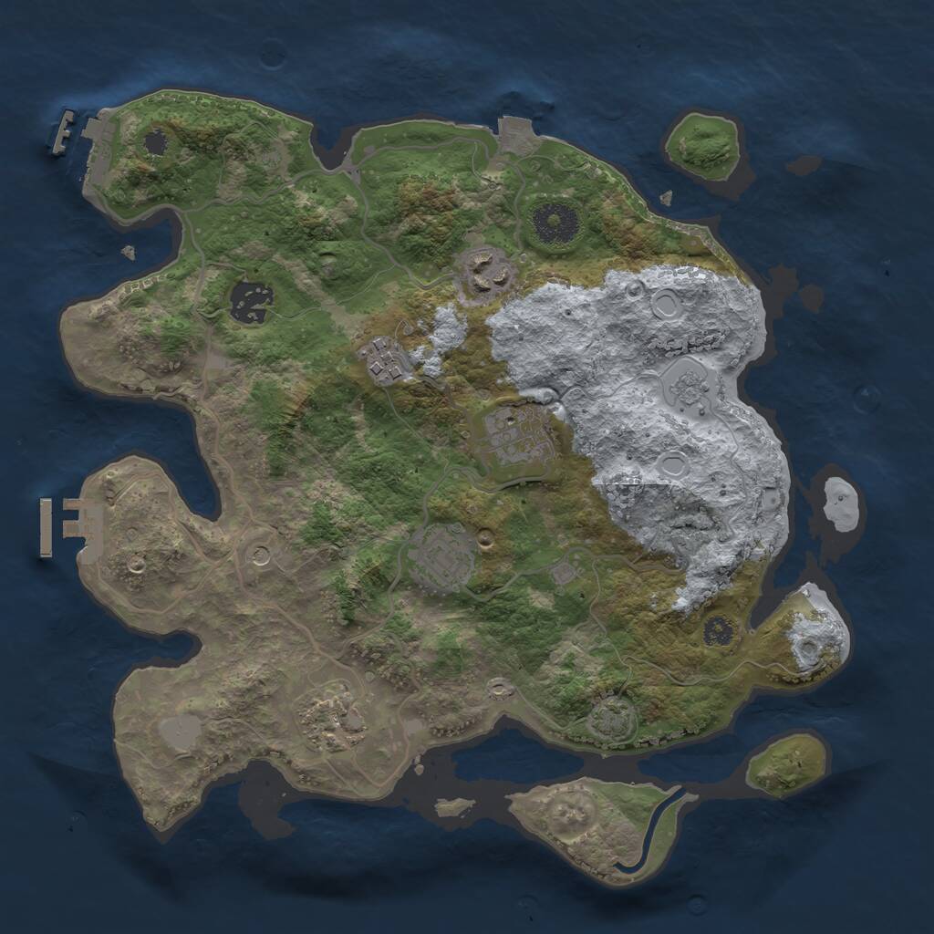 Rust Map: Procedural Map, Size: 3200, Seed: 1615630600, 12 Monuments