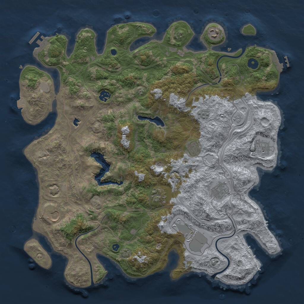 Rust Map: Procedural Map, Size: 4250, Seed: 464018229, 15 Monuments