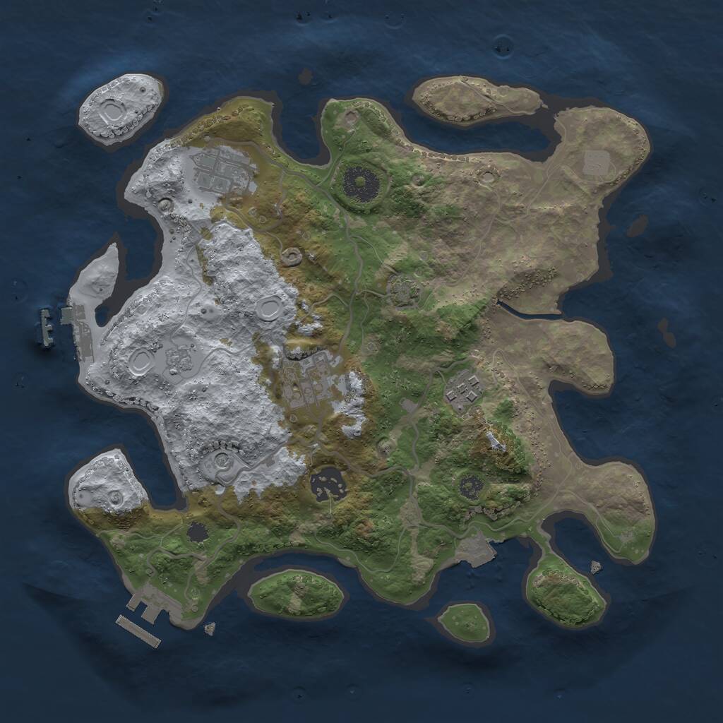 Rust Map: Procedural Map, Size: 3000, Seed: 1900327417, 10 Monuments