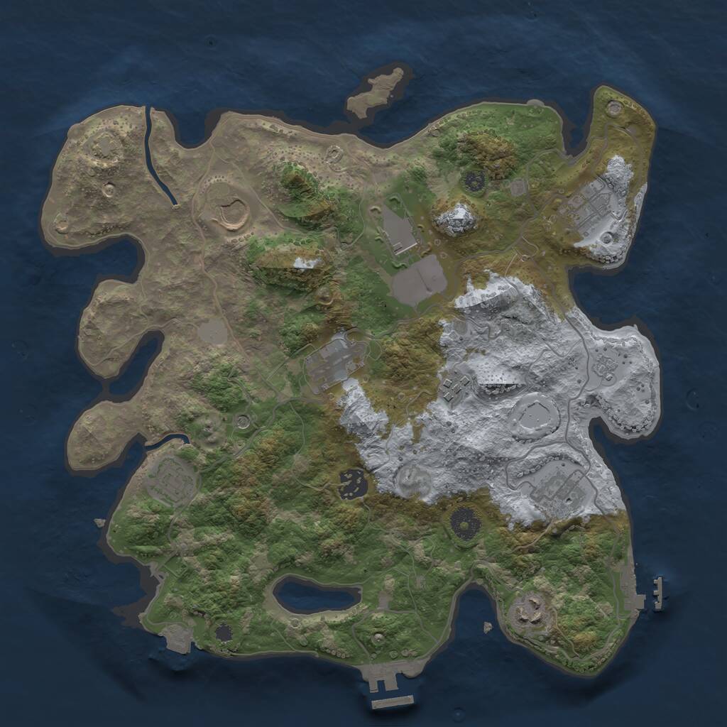 Rust Map: Procedural Map, Size: 3500, Seed: 148332227, 15 Monuments