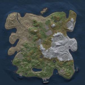 Thumbnail Rust Map: Procedural Map, Size: 3500, Seed: 148332227, 15 Monuments