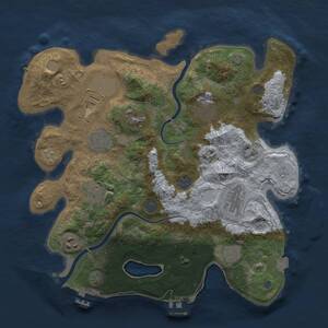 Thumbnail Rust Map: Procedural Map, Size: 3500, Seed: 148332227, 17 Monuments