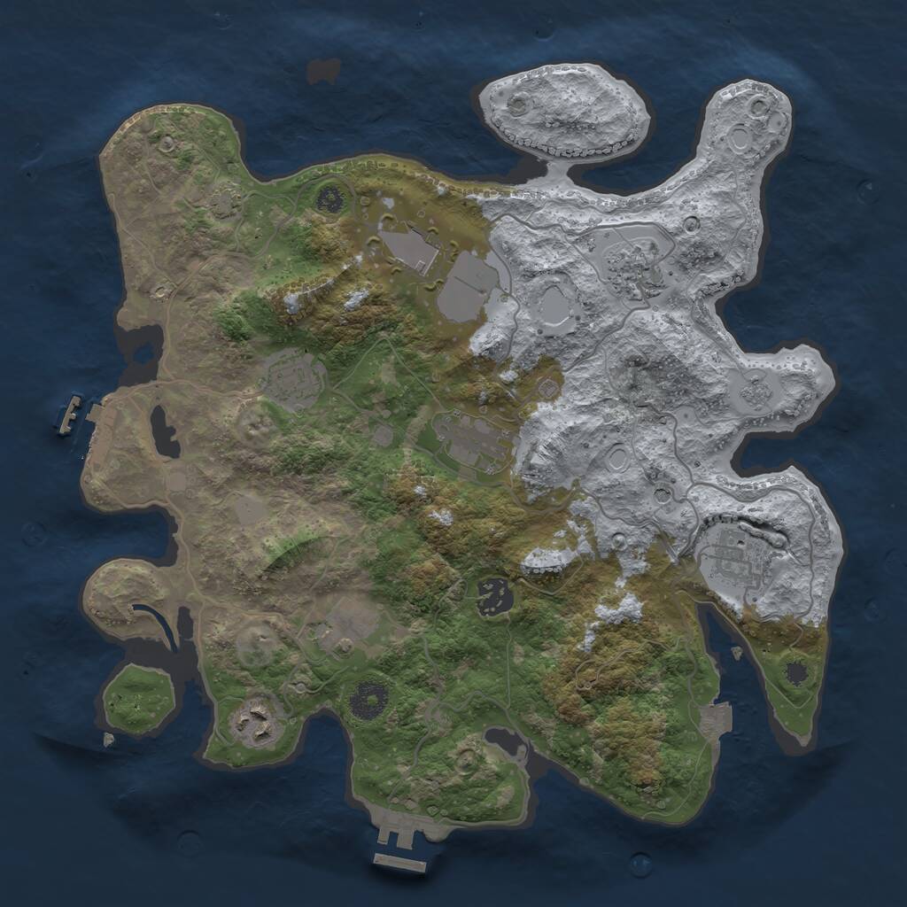 Rust Map: Procedural Map, Size: 3500, Seed: 772016838, 14 Monuments