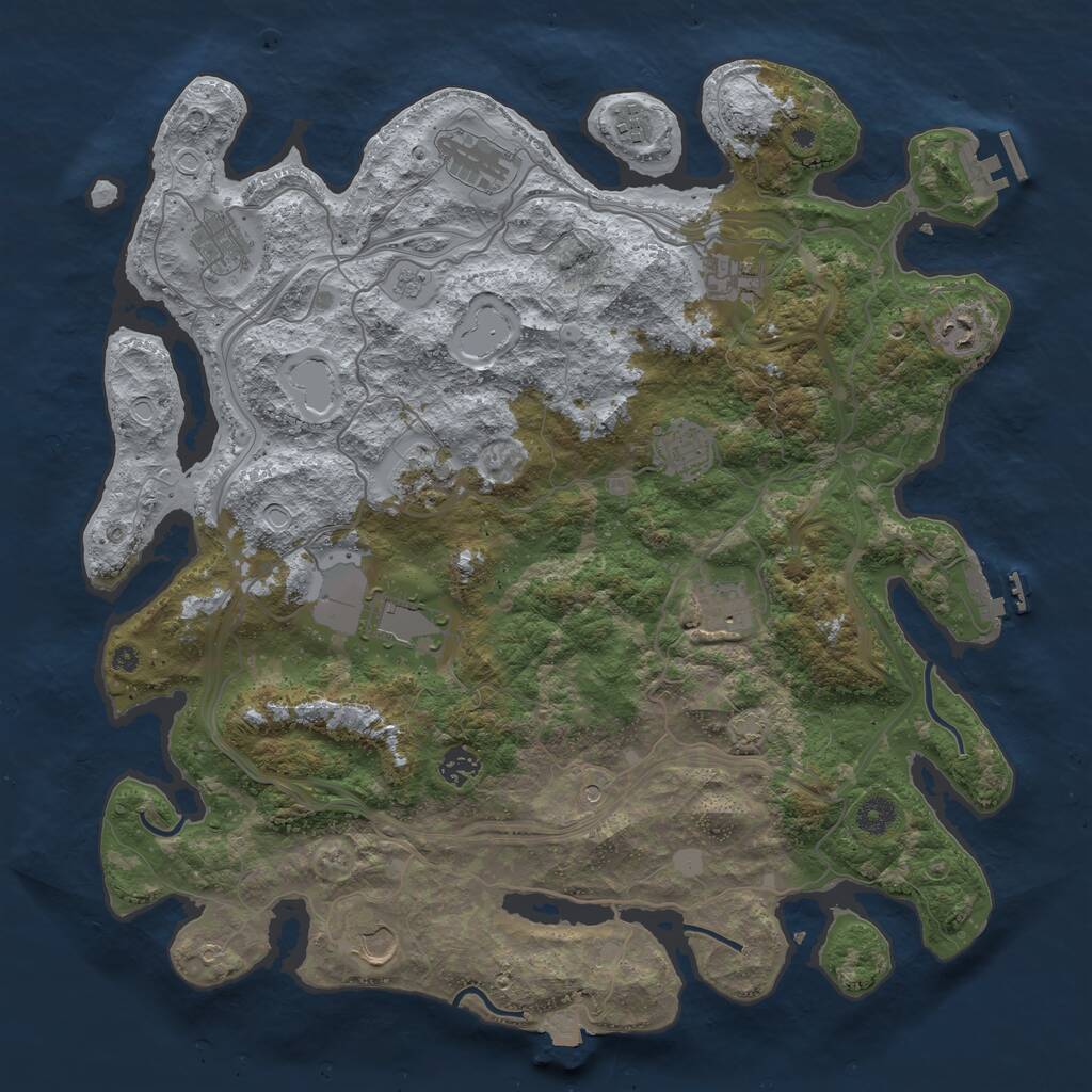 Rust Map: Procedural Map, Size: 4250, Seed: 1654665554, 17 Monuments