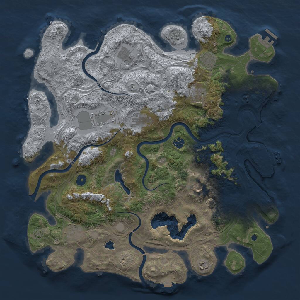 Rust Map: Procedural Map, Size: 4250, Seed: 1654665554, 16 Monuments