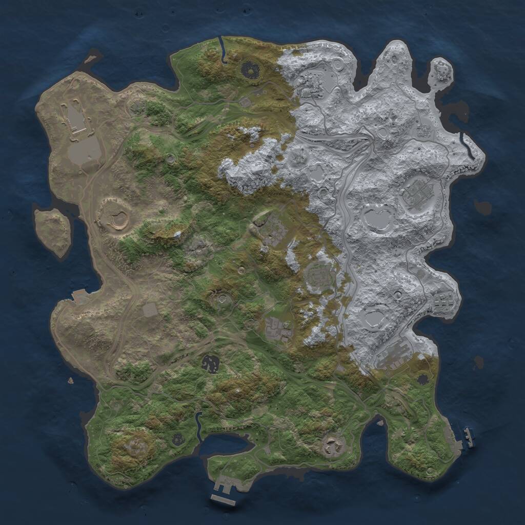 Rust Map: Procedural Map, Size: 4250, Seed: 34028811, 17 Monuments