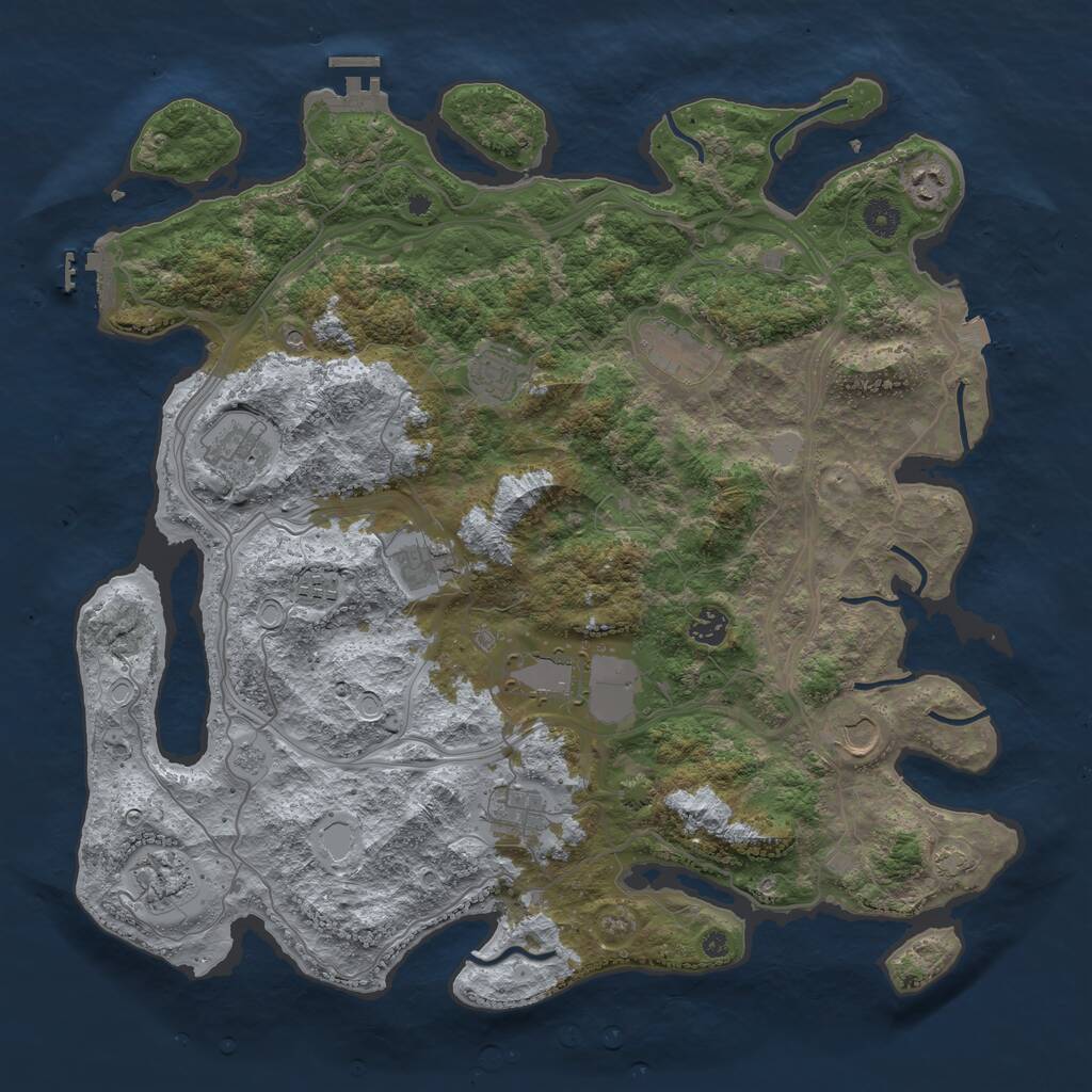 Rust Map: Procedural Map, Size: 4300, Seed: 36345234, 17 Monuments