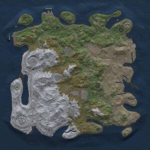 Thumbnail Rust Map: Procedural Map, Size: 4300, Seed: 36345234, 17 Monuments