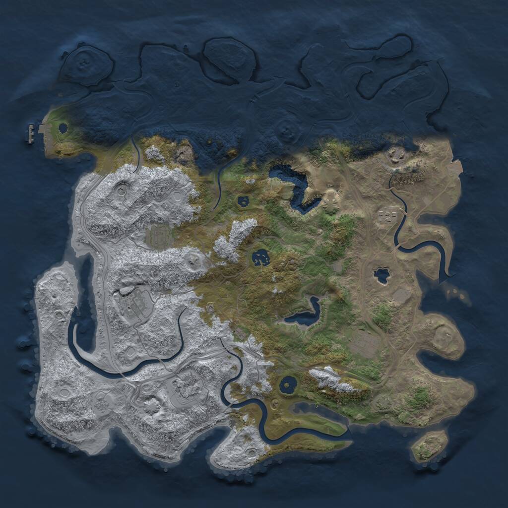 Rust Map: Procedural Map, Size: 4300, Seed: 36345234, 13 Monuments