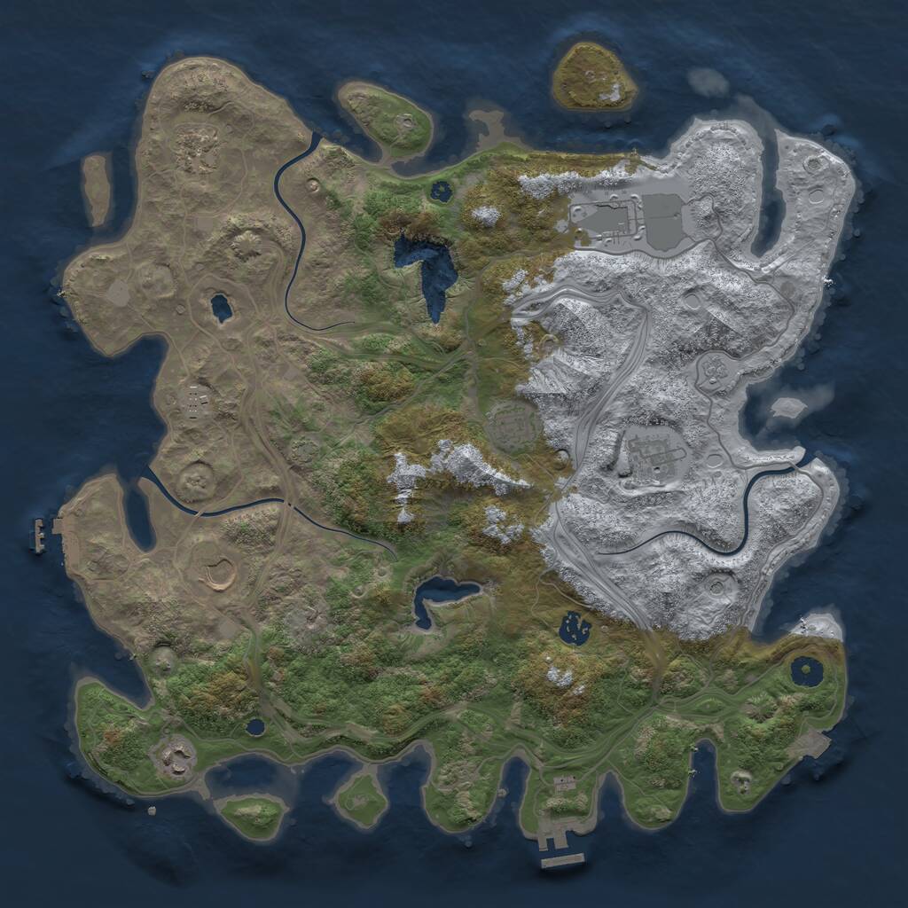 Rust Map: Procedural Map, Size: 4250, Seed: 419794536, 14 Monuments