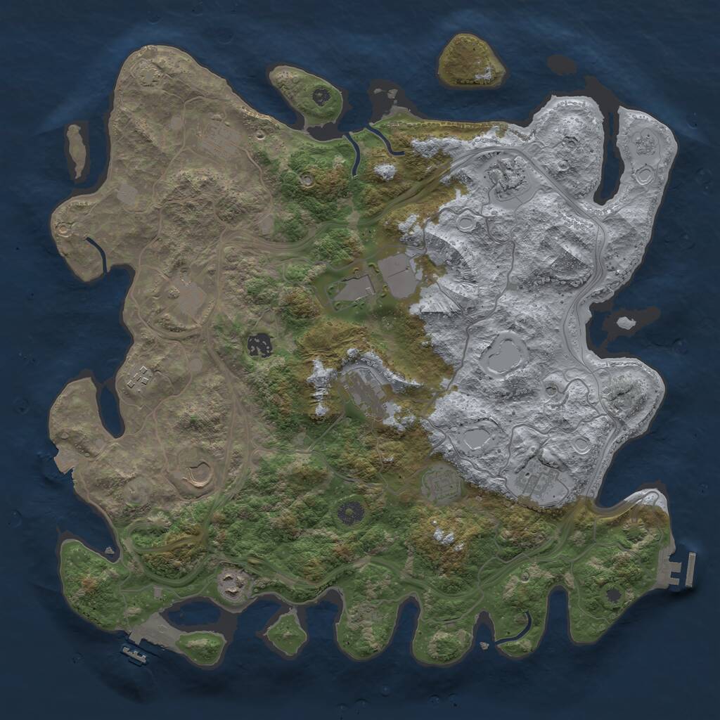 Rust Map: Procedural Map, Size: 4250, Seed: 419794536, 17 Monuments