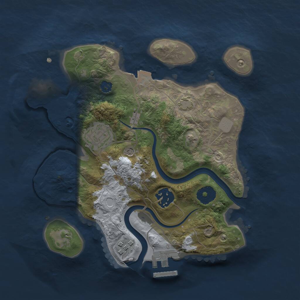 Rust Map: Procedural Map, Size: 2500, Seed: 75381847, 7 Monuments