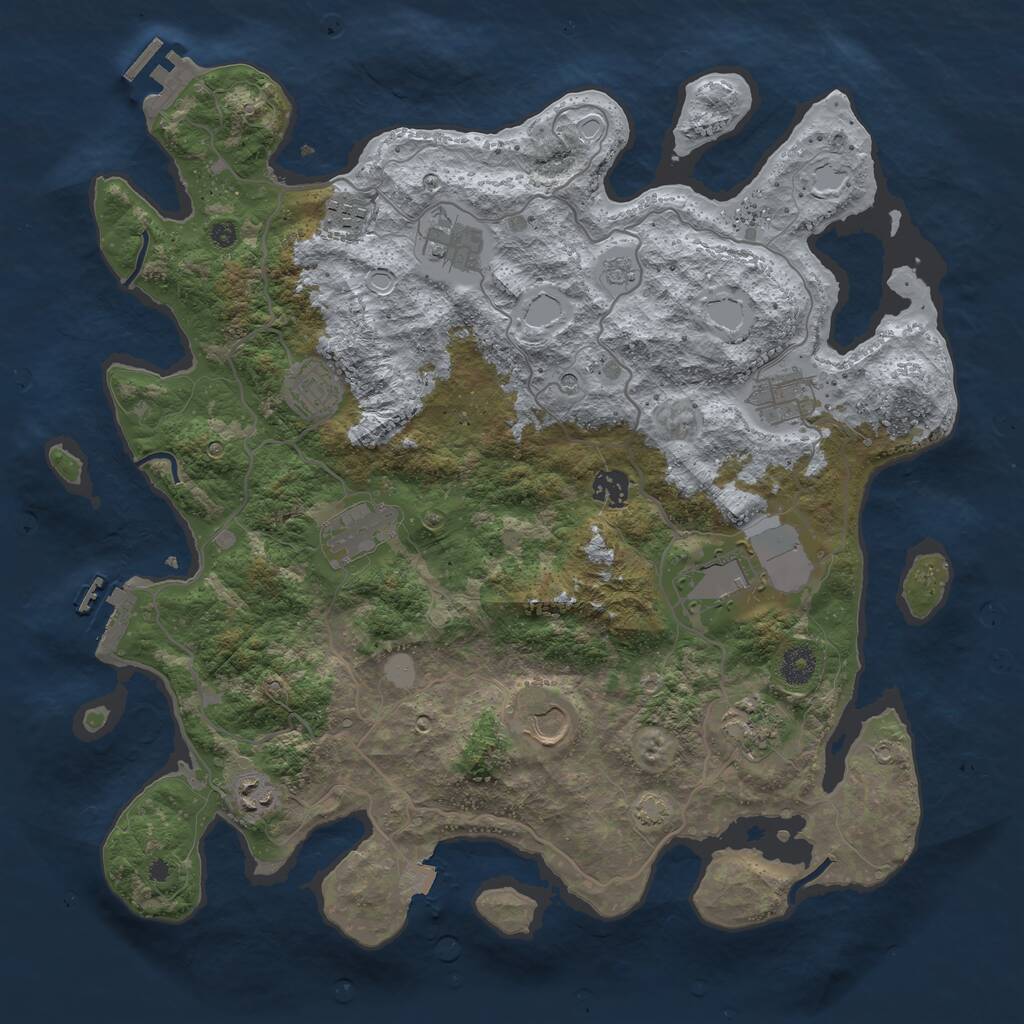 Rust Map: Procedural Map, Size: 4000, Seed: 896561654, 16 Monuments