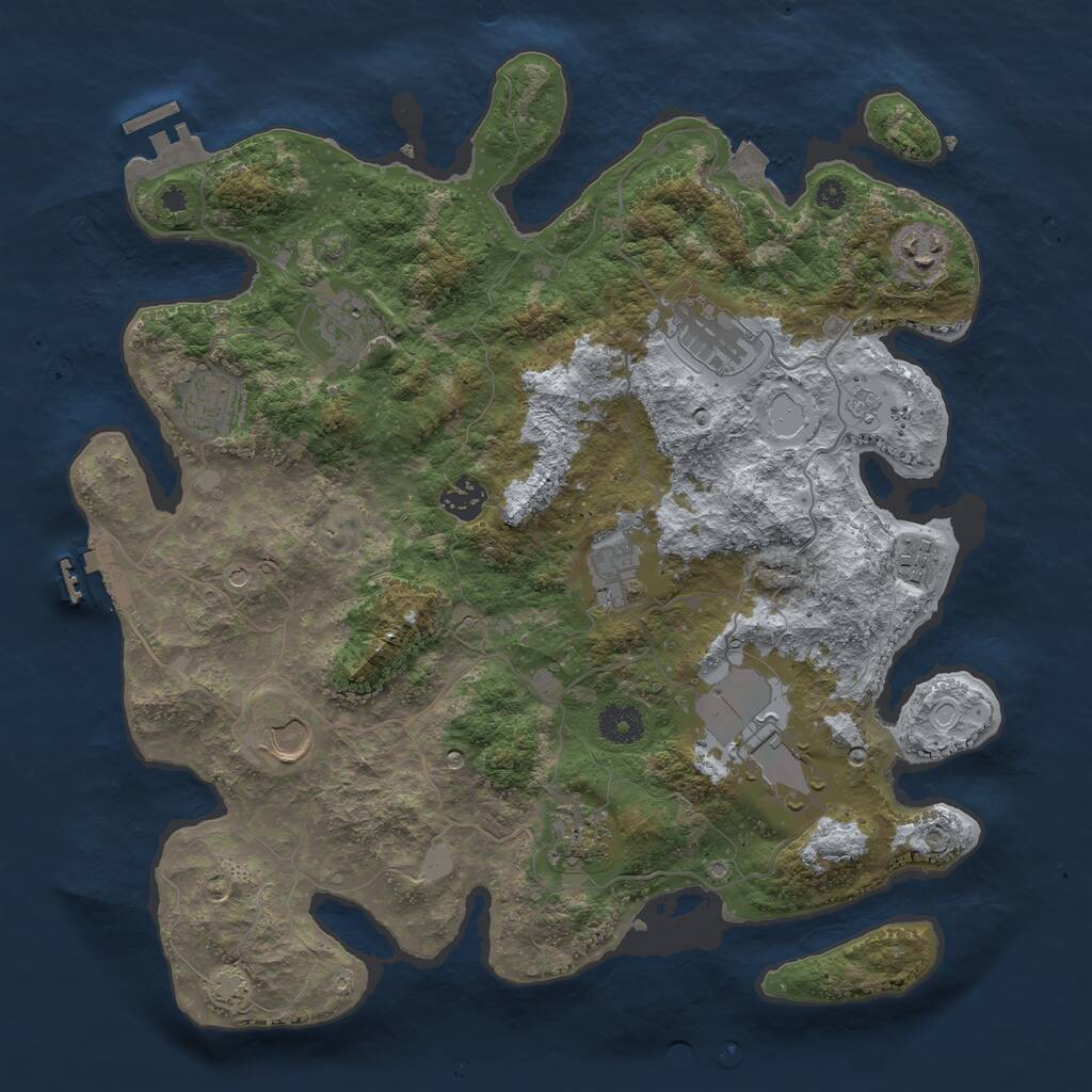 Rust Map: Procedural Map, Size: 3750, Seed: 1814872294, 16 Monuments