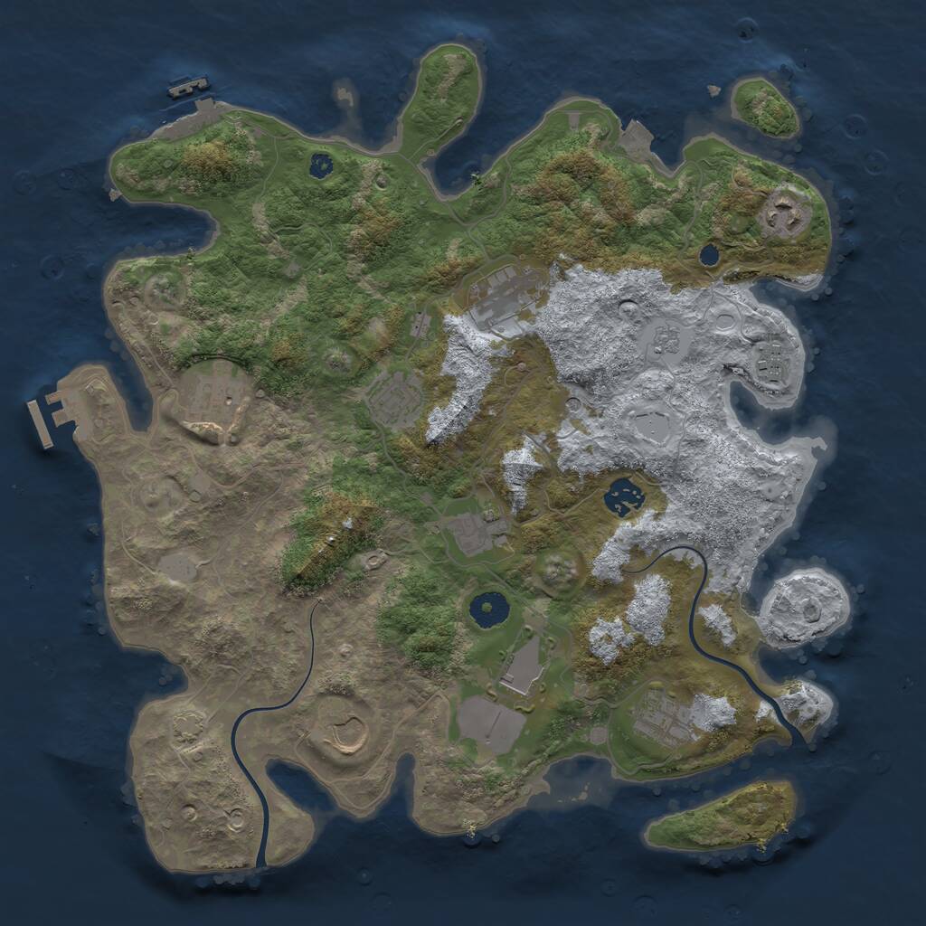 Rust Map: Procedural Map, Size: 3750, Seed: 1814872294, 16 Monuments