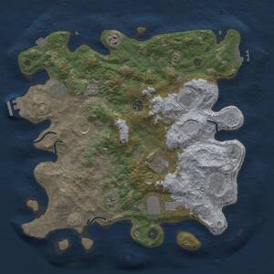 Thumbnail Rust Map: Procedural Map, Size: 3850, Seed: 3131845, 16 Monuments