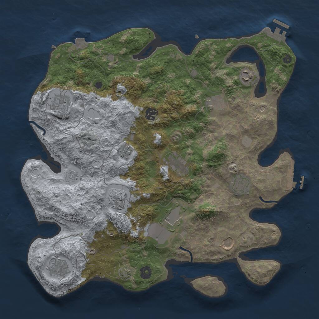 Rust Map: Procedural Map, Size: 3750, Seed: 10924, 17 Monuments