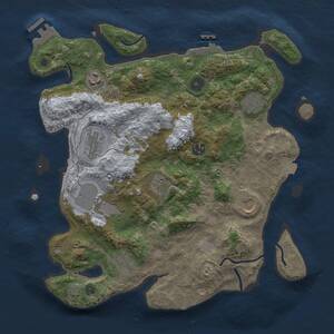 Thumbnail Rust Map: Procedural Map, Size: 3500, Seed: 2609, 13 Monuments