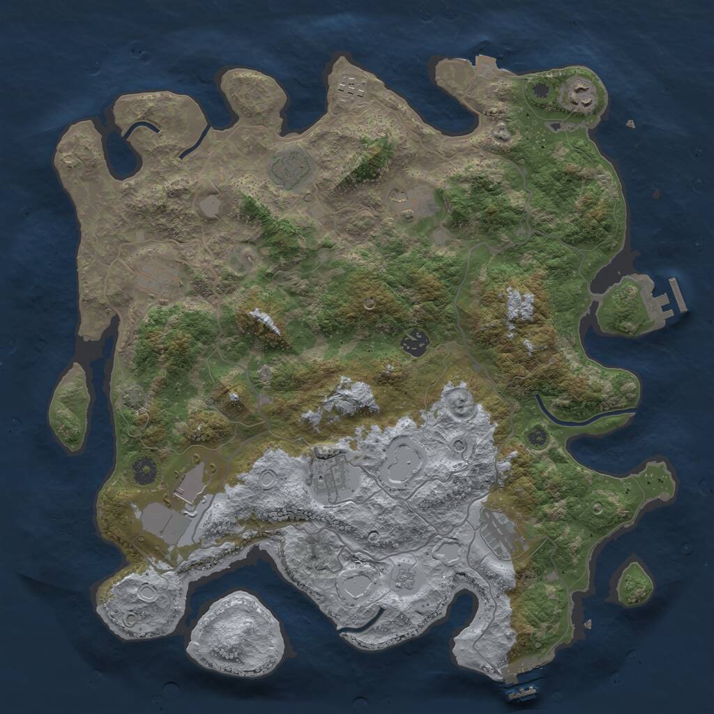 Rust Map: Procedural Map, Size: 4000, Seed: 19531957, 15 Monuments