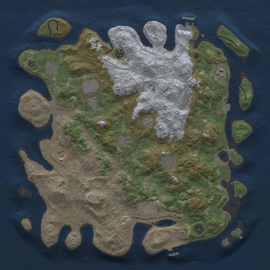 Rust Map: Procedural Map, Size: 4250, Seed: 1064968561, 16 Monuments