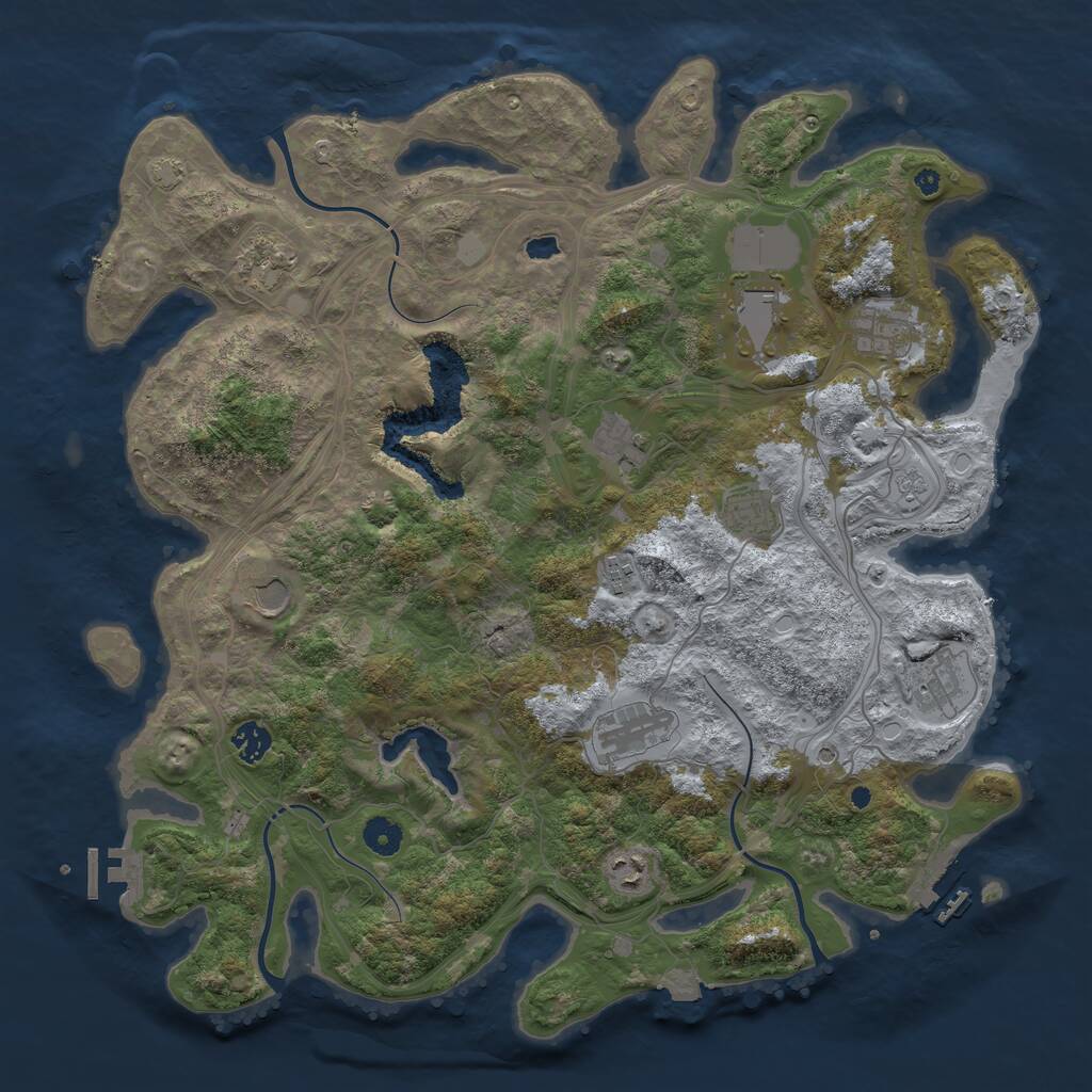 Rust Map: Procedural Map, Size: 4250, Seed: 1152208586, 17 Monuments