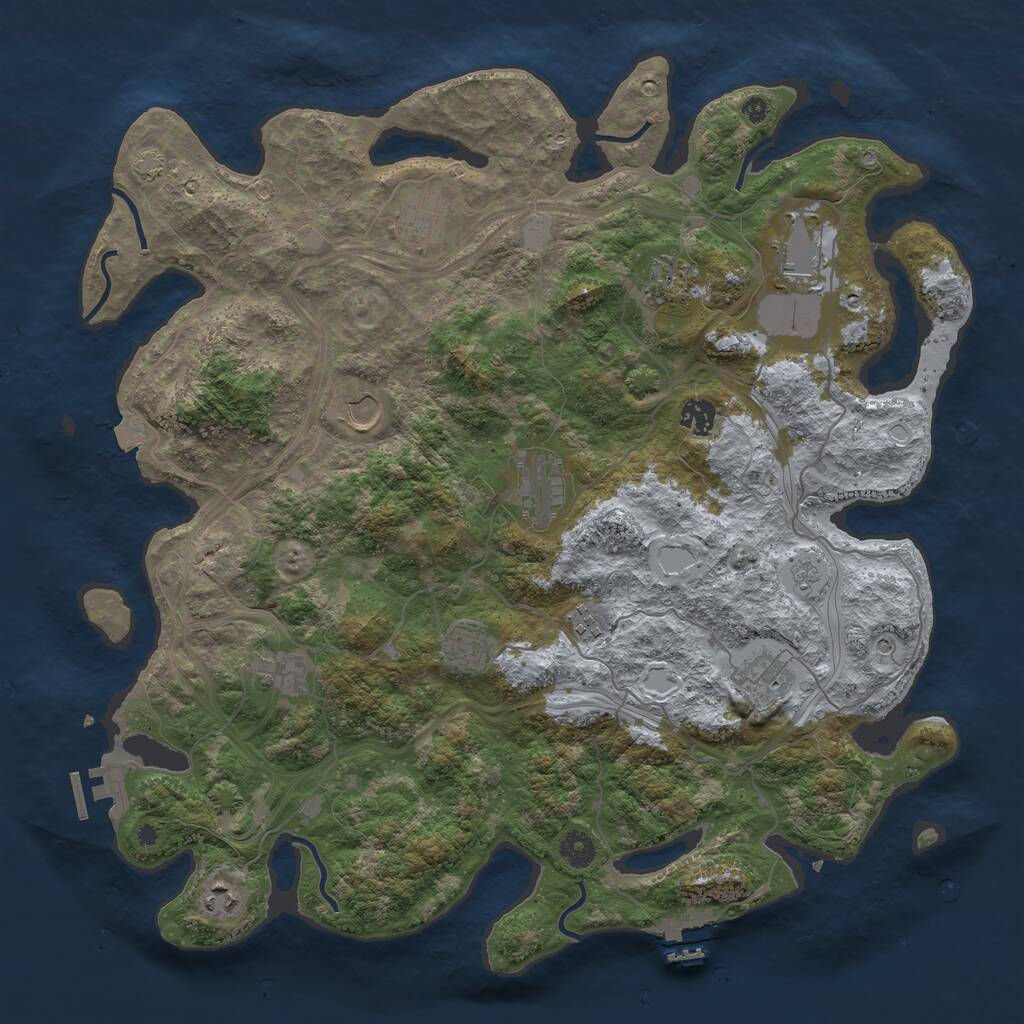 Rust Map: Procedural Map, Size: 4250, Seed: 1152208586, 17 Monuments