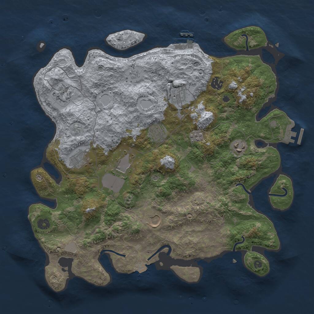 Rust Map: Procedural Map, Size: 3850, Seed: 538287226, 15 Monuments