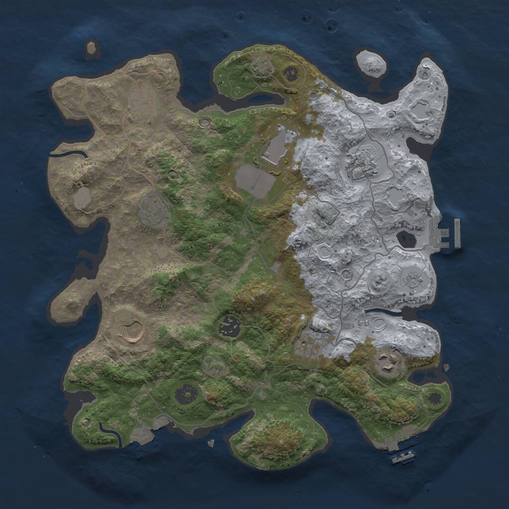 Rust Map: Procedural Map, Size: 3500, Seed: 212205335, 14 Monuments