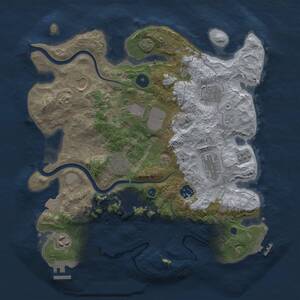 Thumbnail Rust Map: Procedural Map, Size: 3500, Seed: 212205335, 15 Monuments