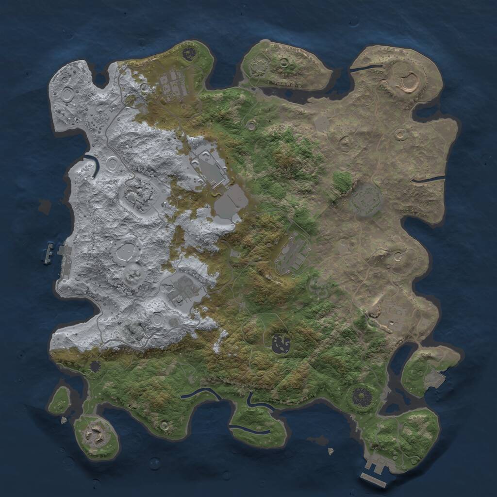 Rust Map: Procedural Map, Size: 3750, Seed: 1765652281, 16 Monuments