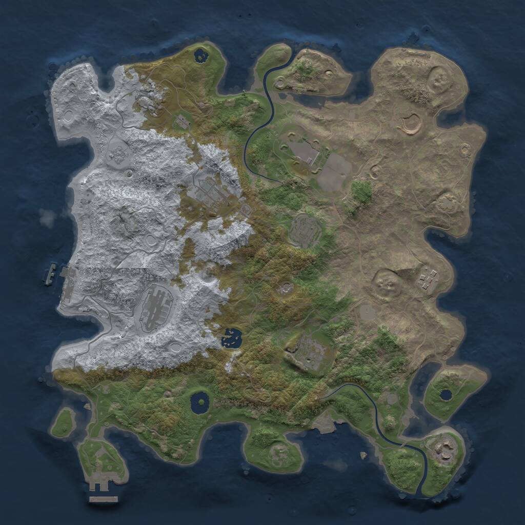 Rust Map: Procedural Map, Size: 3750, Seed: 1765652281, 16 Monuments