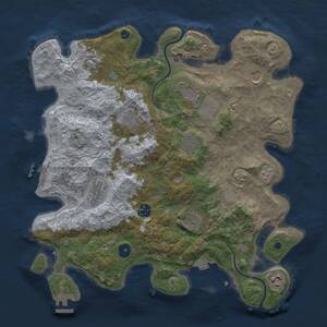 Thumbnail Rust Map: Procedural Map, Size: 3750, Seed: 1765652281, 16 Monuments