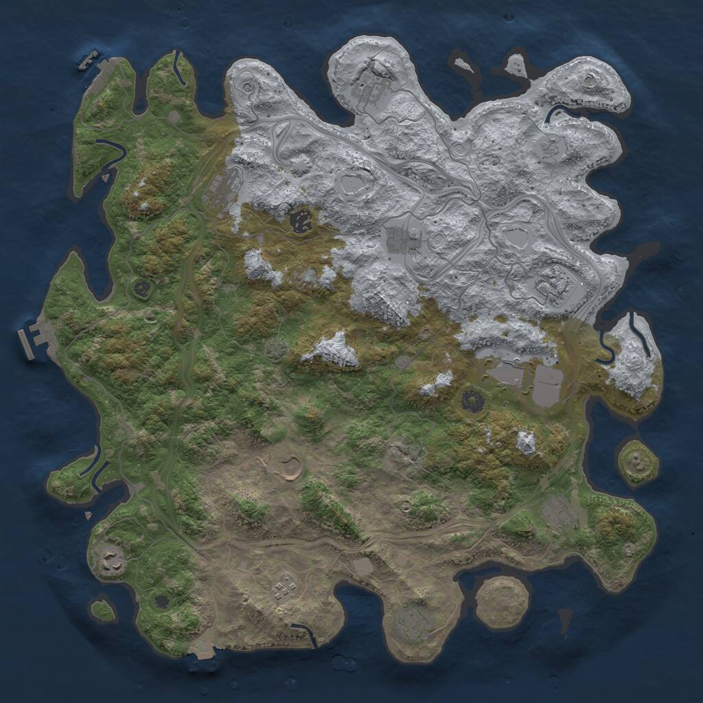 Rust Map: Procedural Map, Size: 4500, Seed: 82471, 17 Monuments