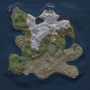 Thumbnail Rust Map: Procedural Map, Size: 2500, Seed: 2102361973, 9 Monuments