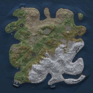 Thumbnail Rust Map: Procedural Map, Size: 3500, Seed: 734987240, 13 Monuments