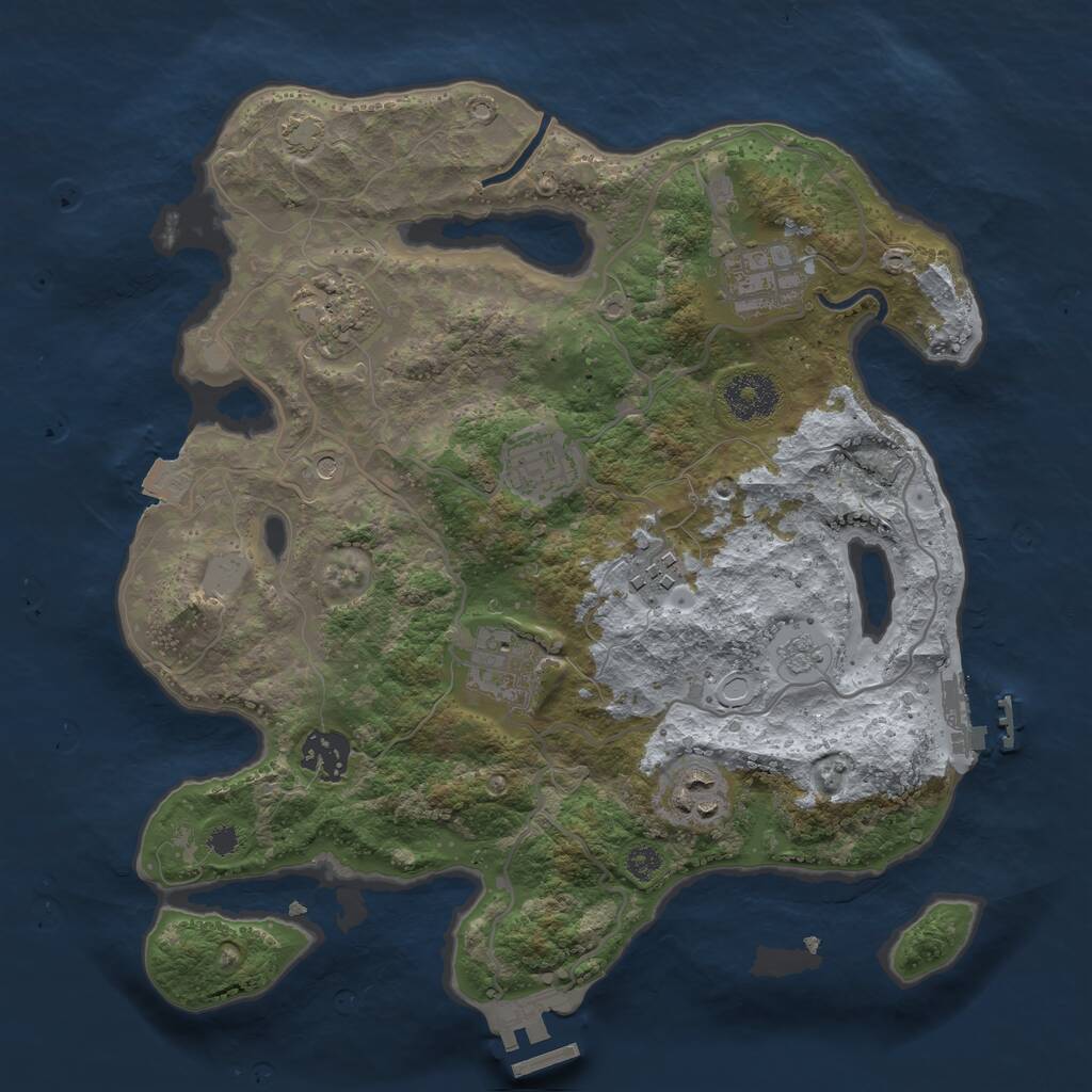 Rust Map: Procedural Map, Size: 3200, Seed: 1328414389, 13 Monuments