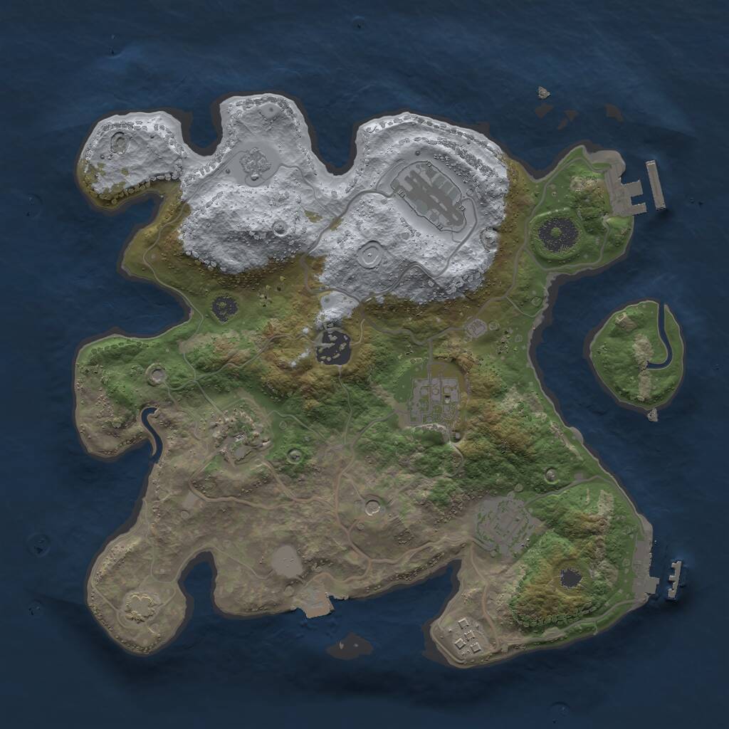 Rust Map: Procedural Map, Size: 3000, Seed: 760319619, 12 Monuments