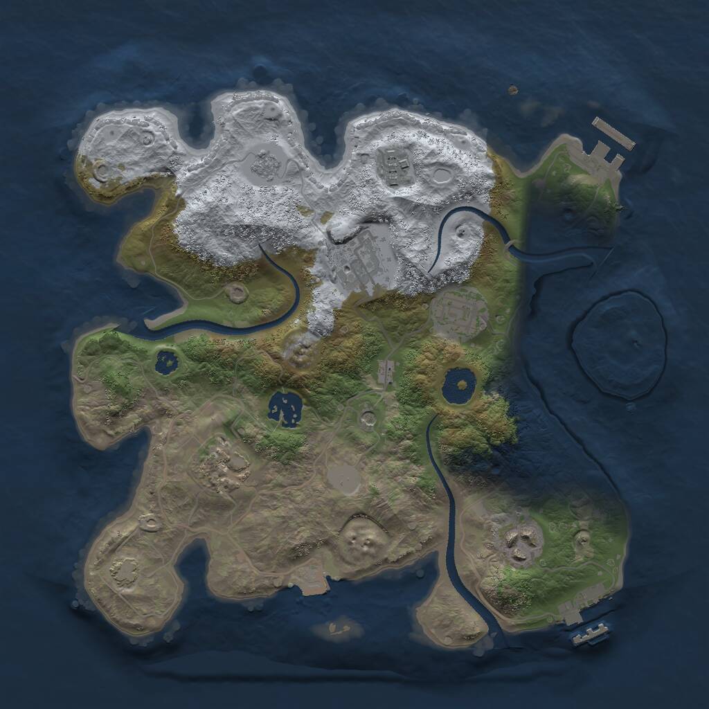 Rust Map: Procedural Map, Size: 3000, Seed: 760319619, 14 Monuments