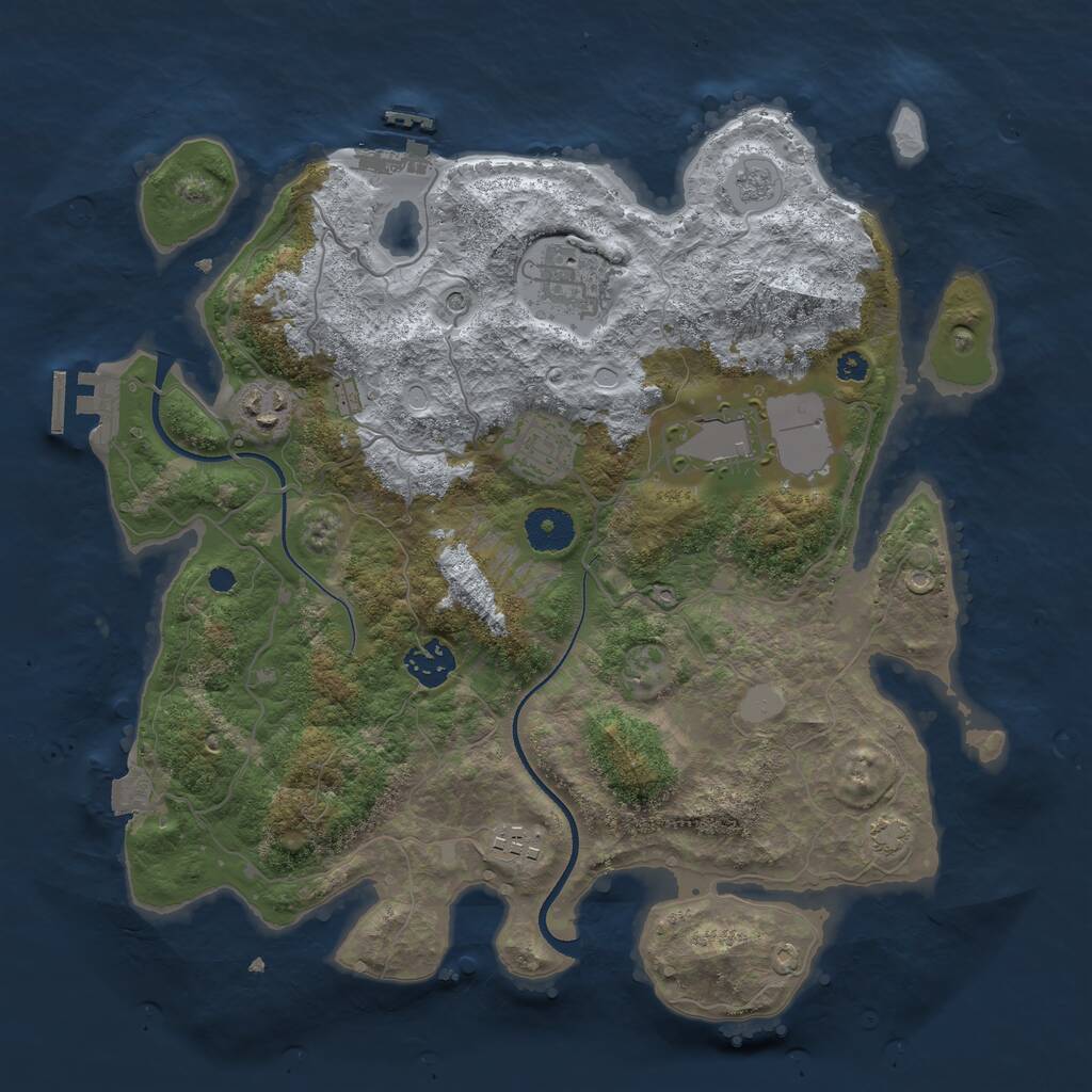 Rust Map: Procedural Map, Size: 3500, Seed: 1973869378, 14 Monuments