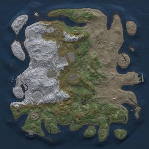 Thumbnail Rust Map: Procedural Map, Size: 4096, Seed: 118078391, 16 Monuments