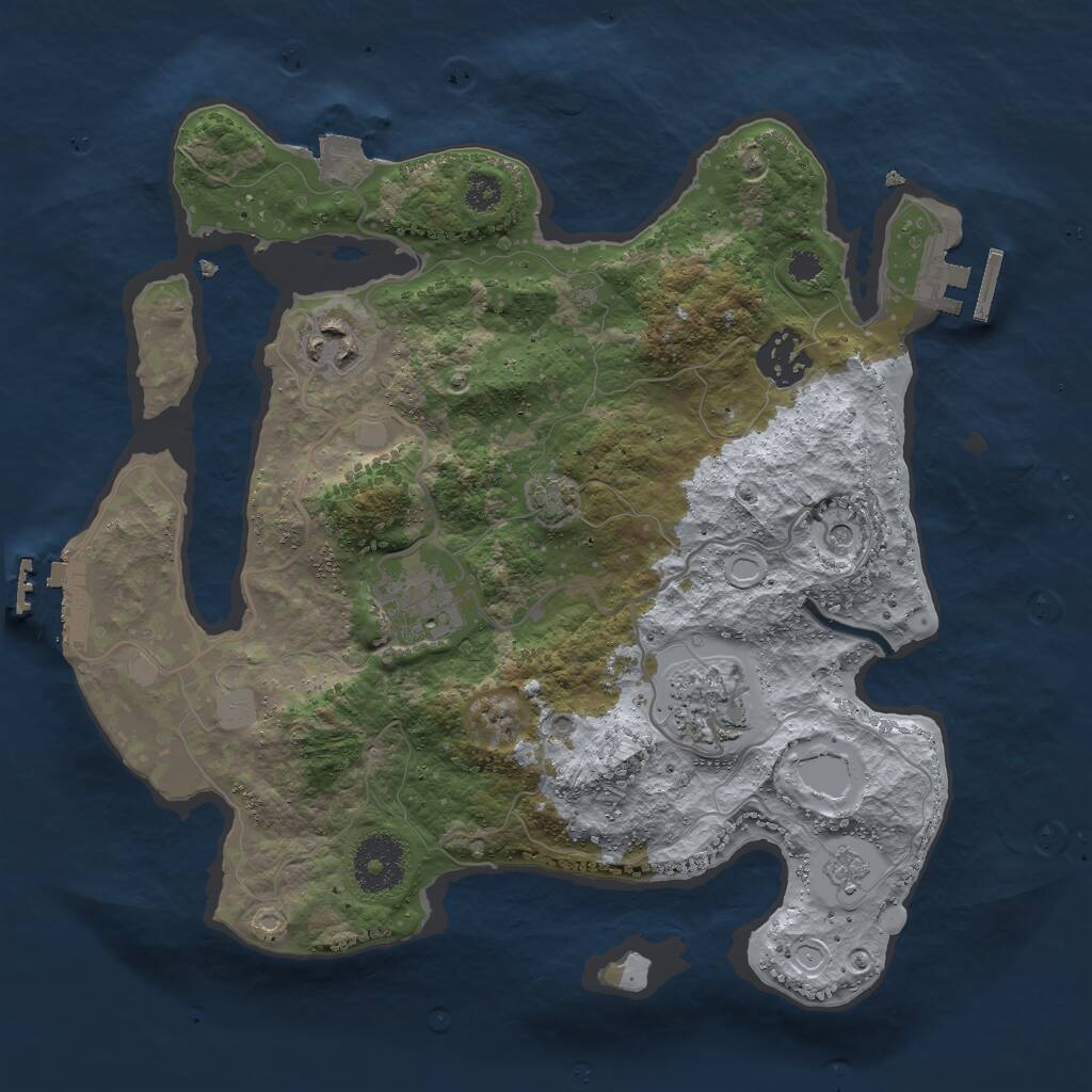 Rust Map: Procedural Map, Size: 3000, Seed: 461122820, 10 Monuments