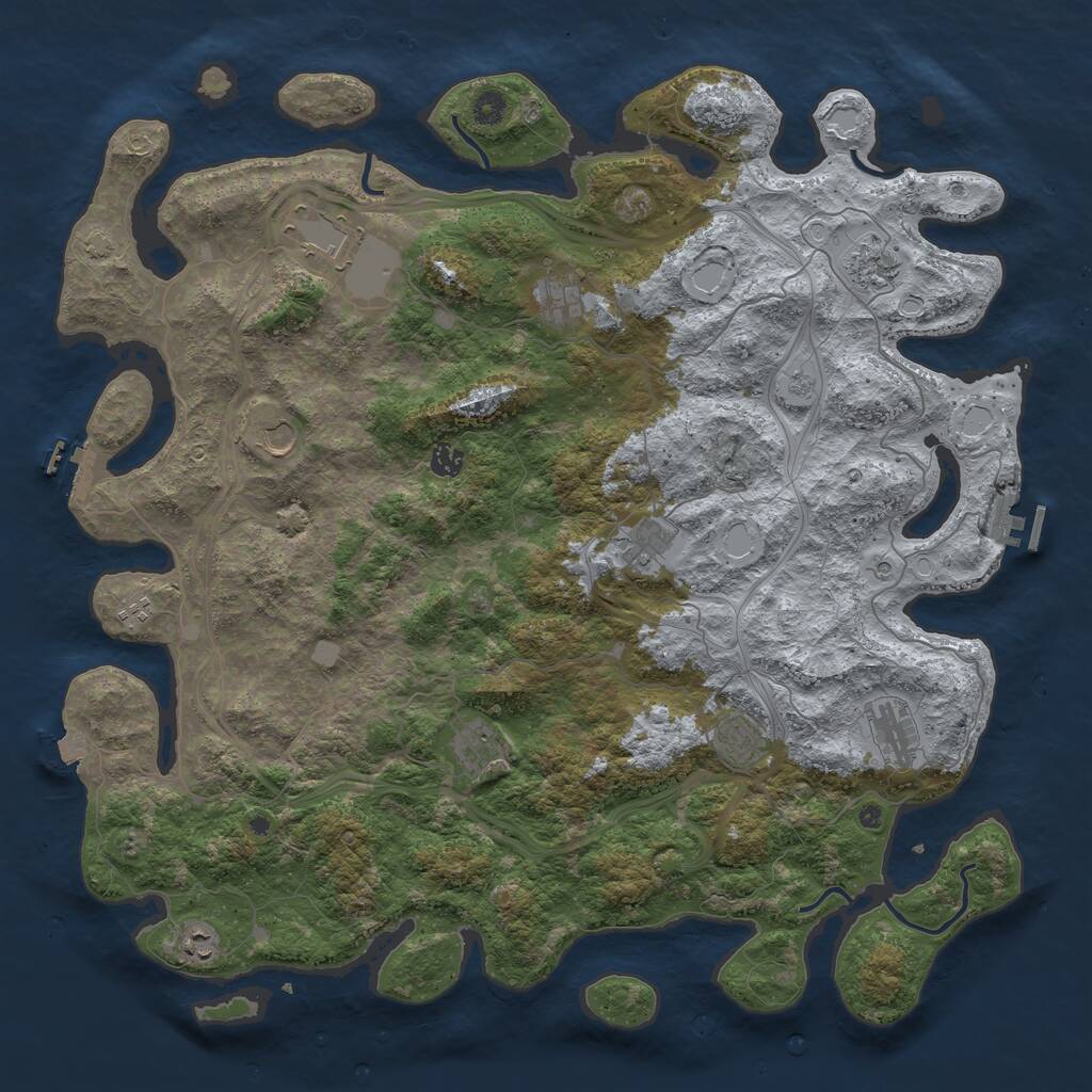 Rust Map: Procedural Map, Size: 4800, Seed: 848841706, 19 Monuments