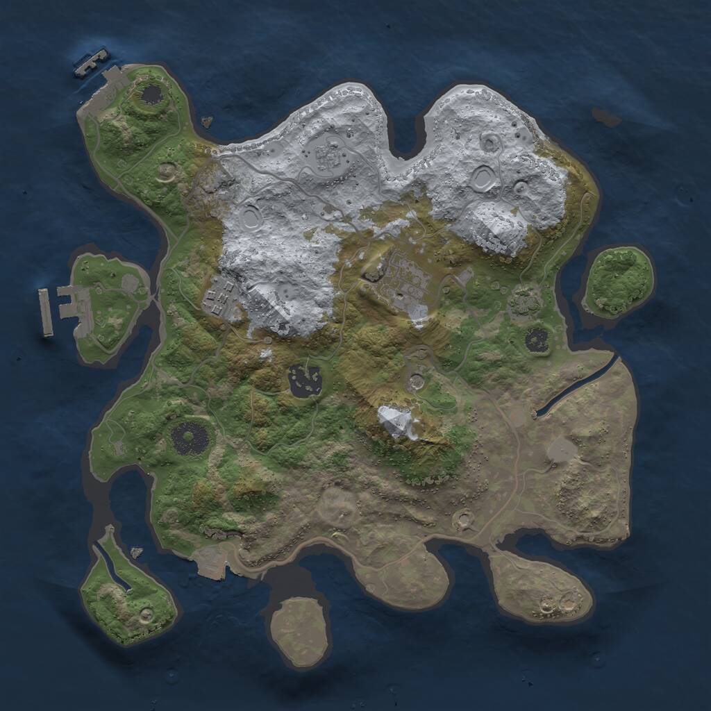 Rust Map: Procedural Map, Size: 3000, Seed: 8610372, 9 Monuments