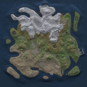 Thumbnail Rust Map: Procedural Map, Size: 3500, Seed: 405603243, 13 Monuments