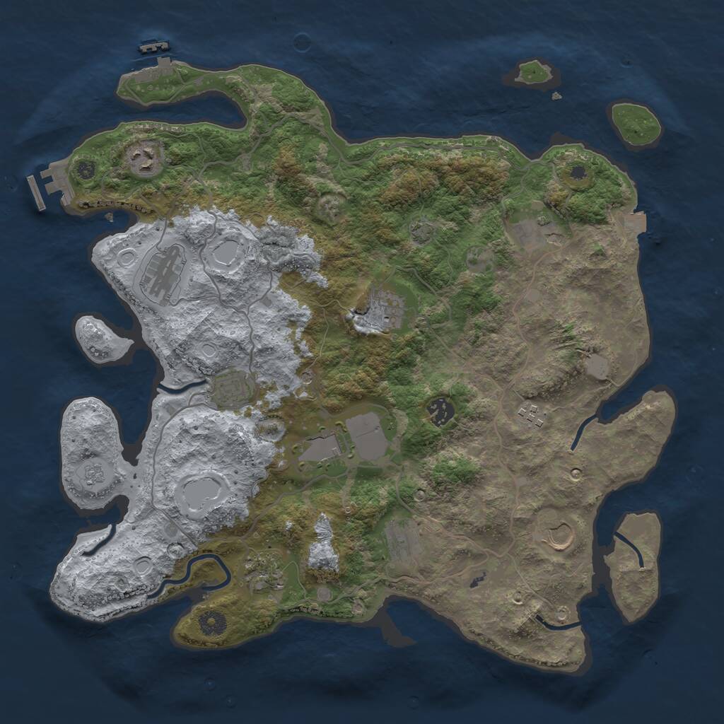 Rust Map: Procedural Map, Size: 4000, Seed: 69218822, 19 Monuments