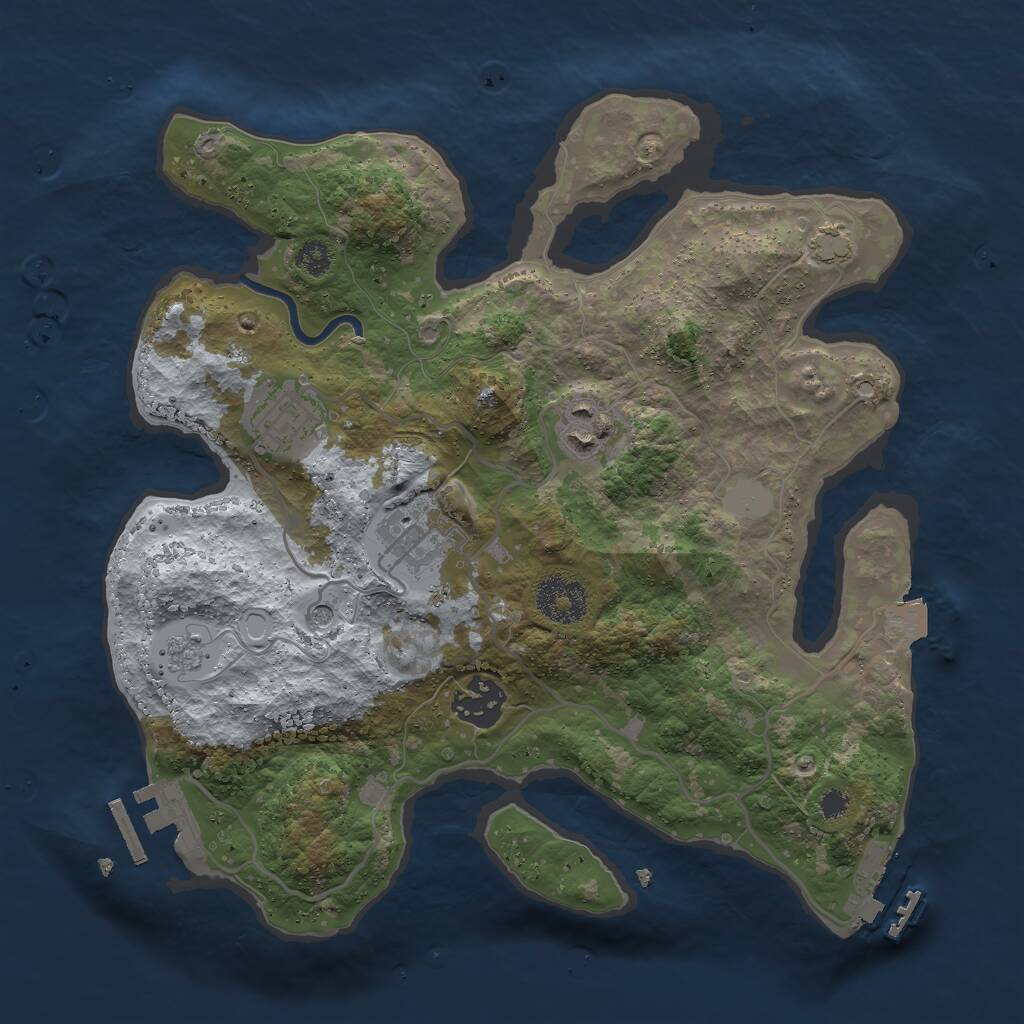 Rust Map: Procedural Map, Size: 3000, Seed: 818500590, 10 Monuments